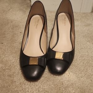 Cole Haan Women's Black Heels with Gold Accents